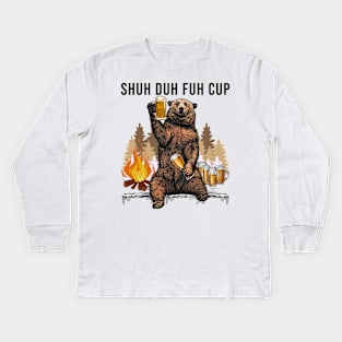 Drinking Bear Kids Long Sleeve T-Shirt